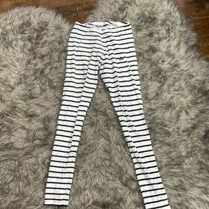 Adidas black and white striped leggings